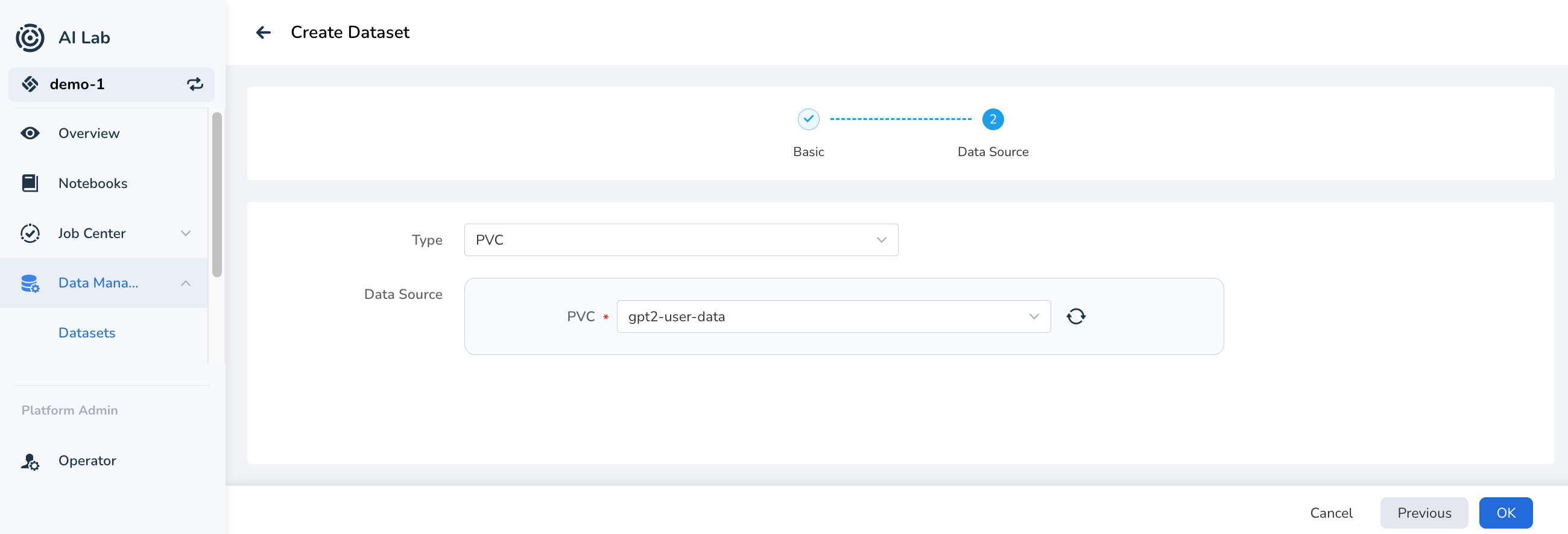 empty dataset